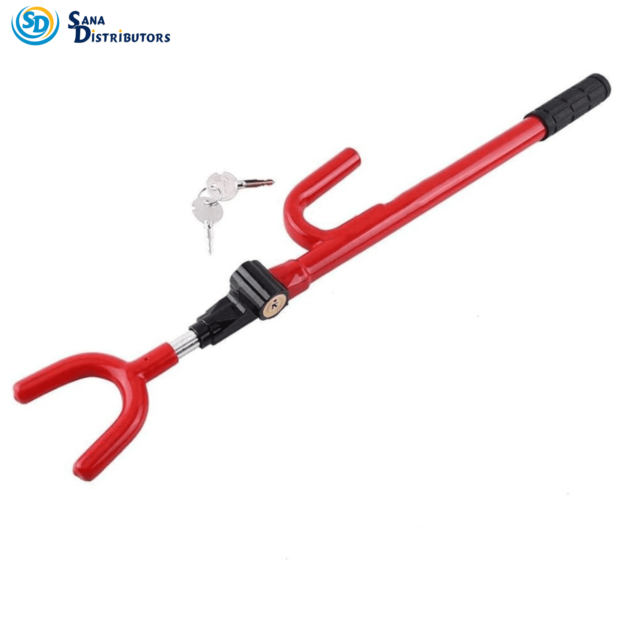 SD Steering Wheel Lock With Key Vehicle Anti-theft Device - Red
