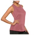 thumbnail image 1 of B91xZ Womens Tops Plus Size Loose Fit Racerback Sleeveless Flowy Yoga Athletic Running Shirts,Pink XL, 1 of 4