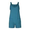 thumbnail image 3 of LYHaoo Girls Graphic Romper Summer Solid Color Short Jumpsuit For Girls,Sizes 5-6 Years(Blue), 3 of 4