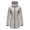 thumbnail image 3 of Innerwin Hooded Coats Solid Color Women Down Winter Long Sleeve Lightweight Puffer Jacket Deep Gray XS, 3 of 7