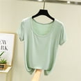 thumbnail image 2 of Yuyuzo Hauts de Pyjama Grande Taille pour Femmes Manches Courtes Haut de Pjs Col Rond Chemises de Nuit Doux Confortables Vêtements d'Intérieur, 2 of 3