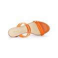 thumbnail image 4 of BLISSFUL STEP Women's Strappy Block Heel Slides Mules Sandals Orange 5.5, 4 of 7