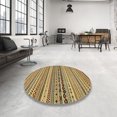 thumbnail image 3 of Ahgly Company Tapis d'Intérieur Carrés Abstraits Brun Rougeâtre, Tapis de Zone Abstraits, 5 Pieds Carré, 3 of 6