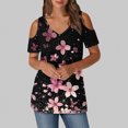thumbnail image 1 of Soki Women's Off Shoulder Tee Clearance Blouses Short Sleeved V-Neck Fashionable Tops, 1 of 6