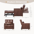 thumbnail image 3 of AECOJOY Fauteuil Convertible 3-en-1 80 cm (31,5 Po) avec Dossier Réglable et 2 Coussins - Brun Selle, 3 of 9