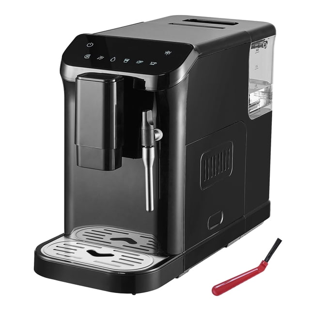 KFFKFF Automatic Espresso Machine, 20 Bar Auto Coffee Machine with Frother Steam Wand, Built-In Grinder and 15-Level Grinding Settings, Professional Espresso Coffee Maker