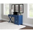 thumbnail image 2 of Laysan Home Wood Navy Blue Desk Rectangular Modern X-Frame Design 48" x 18" Unassembled, 2 of 27