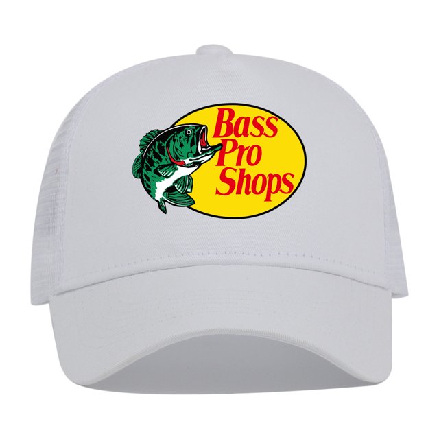 Bassproshops Casquette de Baseball en Coton Imprimé Protection Solaire Pêche d'Été (Blanc)