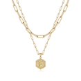 thumbnail image 2 of Colliers à Initiale Superposés pour Femmes, Collier Chaîne Trombone Simple Mignon Pendentif Lettre Hexagone Collier Ras-du-Cou à Initiale Colliers Superposés Dorés pour Femmes,FGold, 2 of 6