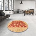 thumbnail image 3 of Ahgly Company Tapis d'Intérieur Carrés Abstraits Orange Tapis de Zone Abstraits, 3 Pieds Carré, 3 of 6