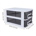 thumbnail image 4 of Household Double-layer Storage Cabinet Plastic Drawer Type Closet Portable Multifunction Dustproof Storage Rack Organizer Furniture (White Frame and Transparent Black), 4 of 9
