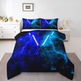 thumbnail image 2 of Erosebridal Gaming Lightsaber Bedding Queen Comforter Set, Neon Lightning Down Comforter, Modern Fashion Decor, Reversible, 2 of 8