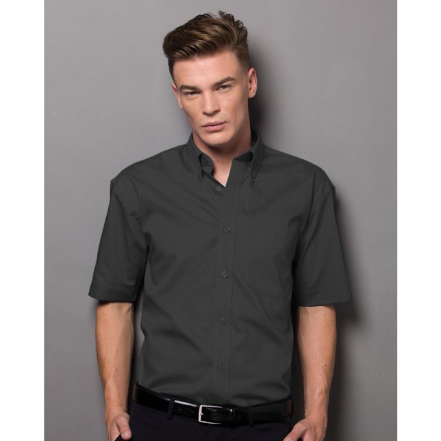 Russell Collection Chemise Popeline à Manches Courtes en Poly-Coton Entretien Facile pour Hommes
