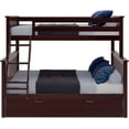 thumbnail image 3 of BEDSMART Solid Wood Twin Over Full Bunk Bed With Trundle | Espresso, 3 of 6
