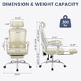 thumbnail image 3 of GloryStar Ergonomic High-Back Mesh Office Chair with Footrest, Adjustable Lumbar Support and Headrest, 3 of 7