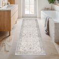 thumbnail image 3 of Hazo Haus Light Gray Washable 2'6"x8' Wide Hallway Runners, Kitchen Runner Rug, Non-Slip & Stain Resistant Long Floor Rug, Neutral Boho Floral Décor, 3 of 6