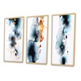 thumbnail image 3 of Designart "Heartbeat Rhapsody Turquoise and Gold Ink Cloud III" Abstract Painting Framed Wall Art Set Of 3 - Turquoise Modern Frame Canvas Set For Living Room Decor, 3 of 6