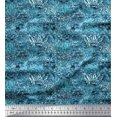thumbnail image 1 of Soimoi Blue Poly Georgette Fabric Leopard,Snake & Wild Skin Print Fabric by The Yard 52 Inch Wide, 1 of 3