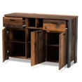 thumbnail image 2 of Baxton Studio Ranger Brown Finished Wood and Grey Metal 3-Door Sideboard Buffet, 2 of 9