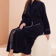 thumbnail image 4 of Timegard Womens Robe Soft Warm Fleece Bathrobe Solid Color Fall Winter Casual Loose Comfy Nightgowns, 4 of 4