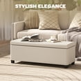 thumbnail image 4 of HOMCOM Banc Ottoman de Rangement de 44 Pouces avec Couvercle, Pattes, Repose-Pieds, Beige, 4 of 10
