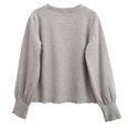 thumbnail image 1 of Newborn Sweatshirt Discounts Children's Spring and Fall Model Solid Color Models Bottoming Shirt Cotton Personality Long-Sleeved Girls Round Neck Blouse Baby Girls Tops Gray 10T, 1 of 3