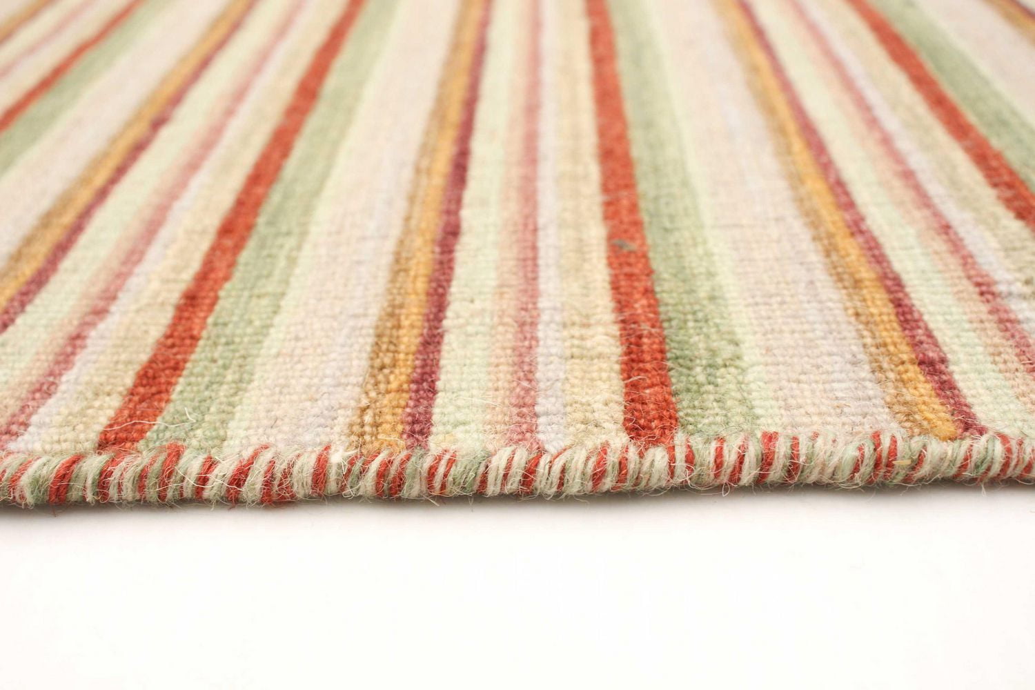 ECARPETGALLERY 5'1" x 6'11" Flat-weaves & Kilims Manhattan Hand Made Area Rug for Living Room, Dining Room and Bedroom in Ivory