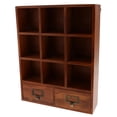 thumbnail image 1 of Étagère d'Exposition en Bois avec 2 Tiroirs, Unité de Rangement de Bureau, Organisateur, Brun, 1 of 8