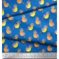 thumbnail image 2 of Soimoi Blue Poly Georgette Fabric American Robin Bird Print Fabric by Yard 52 Inch Wide, 2 of 5