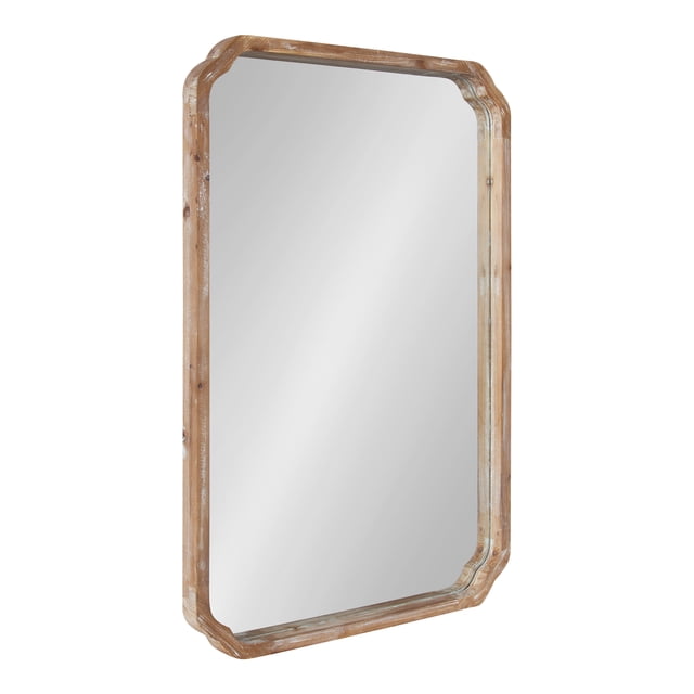 Kate and Laurel Marston Farmhouse Rectangle Wall Mirror, 24 x 36, Rustic Brown, Decorative Rustic Mirror for Wall