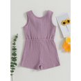 thumbnail image 4 of Gupgi 0-4Y Toddler Girl Sleeveless Ribbed Romper Summer Baby Solid Color Short Jumpsuits, 4 of 9