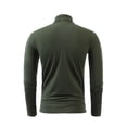 thumbnail image 4 of yardsong Thermal Lined Compression Mock Neck Base Layer for Men - Fall Winter Warm Long Sleeve Solid Top Army Green,M, 4 of 5