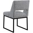 thumbnail image 3 of Meridian Furniture Jayce Grey Boucle Fabric Dining Chair, 3 of 6
