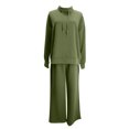 thumbnail image 3 of Timegard Ensembles 2 Pcs pour Femmes, Chandail à Col Roulé Surdimensionné à Manches Longues, Hauts à Enfiler, Pantalon à Jambe Grand à Cordon avec Poches, 3 of 6
