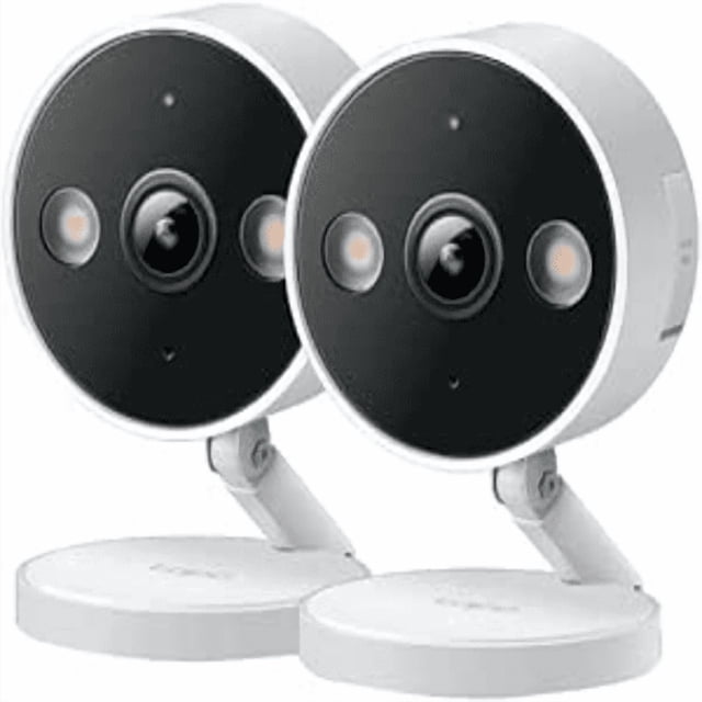 TP-Link Tapo 2K QHD Security Camera, 2-Pack, Indoor/Outdoor, 2024 PCMag Editor's Choice, Color Night Vision, , Invisible IR Mode, SD Storage - Refurbished (Good)