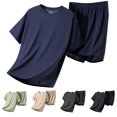 thumbnail image 1 of JDQJBZ Men's Lightweight Pajama Set Short Sleeve Loose Fit Sleep Shorts Loungewear, 1 of 5