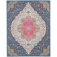 thumbnail image 1 of homeroots home decor 385750 8’ x 10’ Blue and Pink Medallion Area Rug, 1 of 1