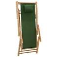 thumbnail image 5 of vidaXL Deck Chair Bamboo and Canvas Green, 5 of 5