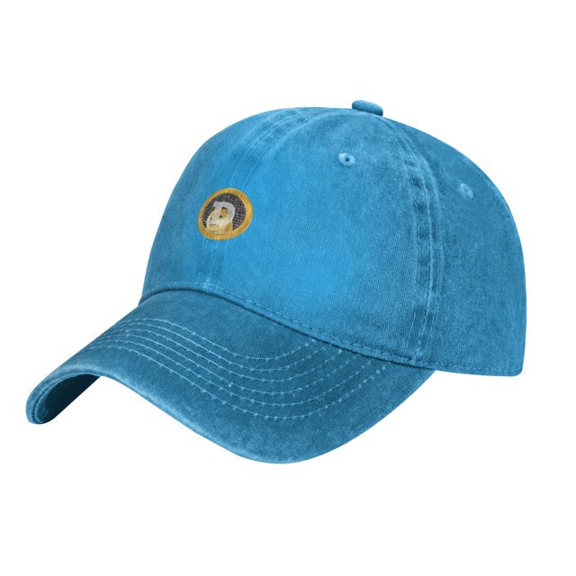 ZICANCN Doge Coin Doge-Coin Casquette de Baseball Ajustable Femmes, Chapeaux pour Hommes Adulte Casquettes de Baseball en Denim Coton Lavé Mode