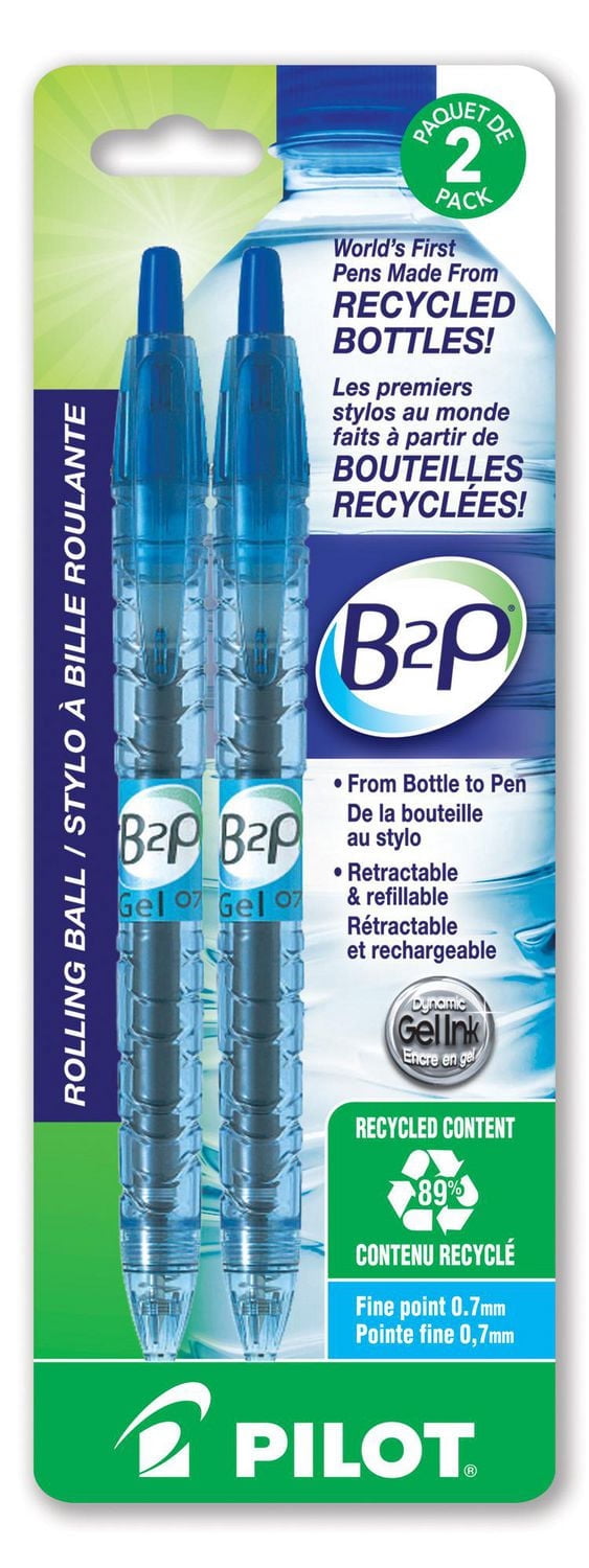 PILOT B2P Retractable Gel Ink Rollerball Pens - Blue