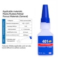 thumbnail image 3 of Adhésif Cyanacrylate Liquide Liaison Instantanée Forte Polymérisation Rapide Colle de Réparation Clair Force Industrielle pour Utilisation Multi-Surfaces Tube 20 g Bleu Bleu, 3 of 8