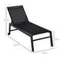 thumbnail image 3 of Outsunny Patio Chaise Lounge Chair with 5-Position Backrest, Black, 3 of 9