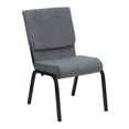 thumbnail image 1 of HERCULES Series 18.5''W Stacking Church Chair in Gray Fabric - Gold Vein Frame, 1 of 9