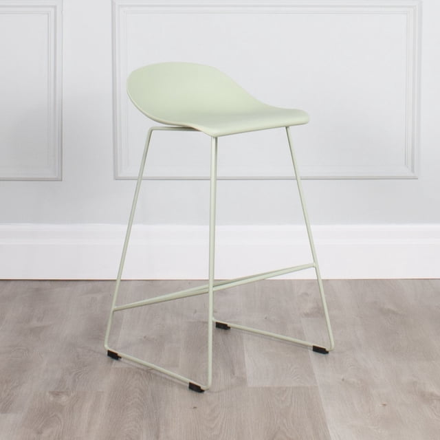 Tabouret de Comptoir Escape à Base Moderne en Plastique et Métal de Qualité Contractuelle (Ensemble de 2)