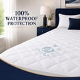 thumbnail image 3 of Qatan Waterproof Mattress Protector Queen Size, Quilted Fitted Mattress Cover with Stretchable 18 inch Deep Pocket, Breathable, Noiseless & Machine Washable, 3 of 8