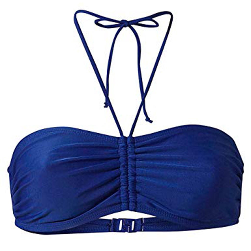TIMIFIS Haut de Bikini Triangle à Nouer dans le Dos pour Femme Grande Taille