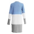 thumbnail image 4 of CEHVOM Cardigan à Rayures à Manches Longues pour Femmes, Manteaux/blouse à Poches pour Dames, 4 of 5
