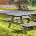 thumbnail image 4 of UsRHHA Waterproof Elastic Table Cover Set for Outdoor Picnic, 3-Piece Vinyl Tablecloth with Flannel Backing Fits 30x72 Inch Table, Patio Table Protector, 4 of 6