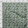 thumbnail image 3 of oneOone Tissu en Jersey de Coton Vert Floral Rétro Tissu pour Robe Tissu Imprimé au Mètre 58 Pouces de Large, 3 of 5