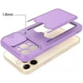 thumbnail image 4 of Étui iPhone 11 Pro Max avec Porte-Cartes en Silicone Liquide Souple Résistant aux Rayures, Étui de Protection pour Appareil Photo avec Objectif Coulissant pour Apple iPhone 11 Pro Max, 4 of 5